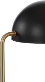 JONATHAN Y 13.5" Brass Gold and Black Art Deco Dome Table Lamp with White Marble... - Image 6