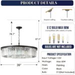 Crystal Chandeliers 18-Light, Metal Ceiling Light Fixture Adjustable Height, 39 ... - Image 5