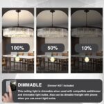 Crystal Chandeliers 18-Light, Metal Ceiling Light Fixture Adjustable Height, 39 ... - Image 7