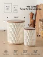 Ceramic Canisters Sets for the Kitchen, Flour Sugar Storage Containers, Diamond-... - Image 4