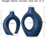 Levvohd Snuggle Hollow Ceramic Vase Set of 2, 8.4 inch Modern Nordic Coastal Sha... - Image 3