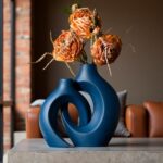 Levvohd Snuggle Hollow Ceramic Vase Set of 2, 8.4 inch Modern Nordic Coastal Sha... - Image 5