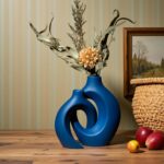 Levvohd Snuggle Hollow Ceramic Vase Set of 2, 8.4 inch Modern Nordic Coastal Sha... - Image 7