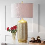 JONATHAN Y 30" Gold Modern Resin Table Lamp, Glam Contemporary Bedside Lamp with... - Image 3
