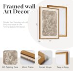 3 Piece Framed Neutral Botanical Wall Art Set, Large Farmhouse Floral Canvas Pri... - Image 4