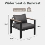 Outdoor Patio Furniture Set 2 Pieces Armchair with Washable Thick Cushions, Luxu... - Image 5