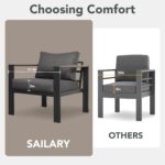 Outdoor Patio Furniture Set 2 Pieces Armchair with Washable Thick Cushions, Luxu... - Image 6