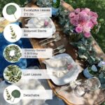 Ouddy Decor Eucalyptus Garland 6.56 Ft Lush Silver Dollar Leaves Boxwood Artific... - Image 3