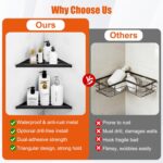 Fikoksol Shower Caddy, 4 Pack Bathroom Corner Shelf, Triangle Shelf Storage for ... - Image 6