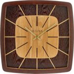 Bulova Clocks C4382 Darien 15.75” Mid-Century Wall Clock – Solid Hardwood Espres... - Image 3