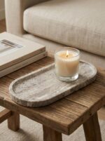 OOBOOB Oval Natural Marble Tray,Elegant Vanity Organizer for Jewelry, Perfume, D... - Image 6