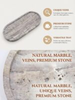OOBOOB Oval Natural Marble Tray,Elegant Vanity Organizer for Jewelry, Perfume, D... - Image 7
