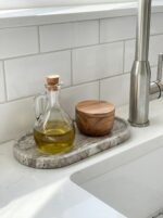 OOBOOB Oval Natural Marble Tray,Elegant Vanity Organizer for Jewelry, Perfume, D... - Image 9