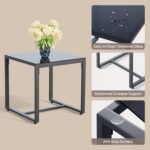 Gizoon 3 Piece Patio Bistro Set, Outdoor Black Wicker Furniture Sets, Modern Rat... - Image 5
