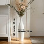 White Ceramic Tall Floor Vase,19.7 Inch Large Decorative Vase for Home Decor,Liv... - Image 4