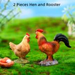 Rooster and Hen Fairy Garden Accessories, Mini Garden Statues for Fairy Garden D... - Image 3