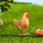 Rooster and Hen Fairy Garden Accessories, Mini Garden Statues for Fairy Garden D... - Image 4