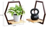 3 Pack Solid Wood & Heavy Duty Metal Wall Plant Stands,9 inch Natural Wood Shelf... - Image 4