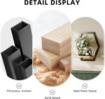 3 Pack Solid Wood & Heavy Duty Metal Wall Plant Stands,9 inch Natural Wood Shelf... - Image 5