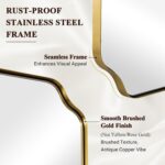 ANDY STAR 30"x48" Gold Bathroom Mirror, Large Scalloped Wall Mirror, Brushed Bra... - Image 5
