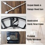 Large Metal Wall Clock, 20 Inch Retro Decorative Silent, Non Ticking, Battery Op... - Image 6