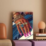 Framed Black Girl Wall Art Set of 3, Trendy Hip Hop Black Woman Wall Decor Paint... - Image 9