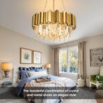 Modern Chandeliers Crystal with Light Gold Crystal Chandelier Hanging Ceiling Li... - Image 4
