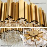 Modern Chandeliers Crystal with Light Gold Crystal Chandelier Hanging Ceiling Li... - Image 5