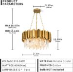 Modern Chandeliers Crystal with Light Gold Crystal Chandelier Hanging Ceiling Li... - Image 6