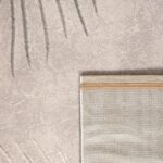 Paco Home Designer Rug with Textured Palm Leaf Pattern in Silver Grey, Size: 5'3... - Image 5