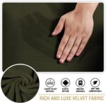 H.VERSAILTEX Stretch Velvet 2 Piece T Cushion Sofa Slipcovers for Living Room In... - Image 5