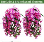 ColoPlay Artificial Flowers Hanging Plants for Outdoor, 2PCS Fake Silk Morning G... - Image 4