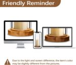 Houmury Set of 2 Hurricane Candle Holders Lantern 12” & 10”with Wood Base Metal ... - Image 5
