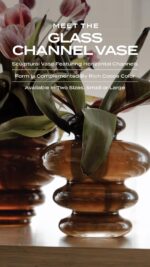 Alice Lane Ribbed Glass Vase – Modern Sculptural Decorative Vase for Flowers, Te... - Image 3
