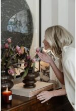 Alice Lane Ribbed Glass Vase – Modern Sculptural Decorative Vase for Flowers, Te... - Image 6