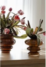 Alice Lane Ribbed Glass Vase – Modern Sculptural Decorative Vase for Flowers, Te... - Image 7