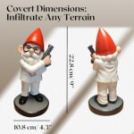 Funny Spy Gnome Garden Statue 9 Inch - Secret Agent Outdoor Decor with White Sui... - Image 3