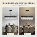 Rectangle K9 Crystal Chandelier,Rectangular Contemporary Pendant Light Fixture,B... - Image 8