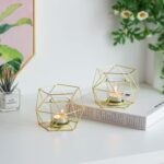 Geometric Tealight Candle Holders Gold - Votive Candle Stand Accents for Tea Lig... - Image 7