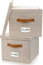 ZICOTO Decorative File Organizer Box Set of 2 - Collapsible Linen Filing Cabinet... - Image 5