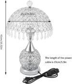 DYNAMI Modern Crystal Table Lamp,Decorative Nightstand Lamp with Crystal Lampsha... - Image 5