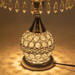 DYNAMI Modern Crystal Table Lamp,Decorative Nightstand Lamp with Crystal Lampsha... - Image 7