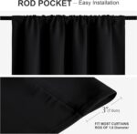 PONY DANCE Blackout Short Window Curtain Panels 45 inch Long - Thermal Insulated... - Image 3