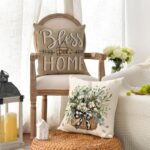 AVOIN colorlife Bless Our Home Farmhouse Eucalyptus Leaves Throw Pillow Covers, ... - Image 4