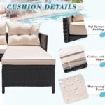 Greesum 3 Piece Patio Furniture Set Outdoor Wicker Rattan Sectional Sofa with Cu... - Image 6