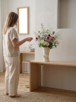Bow Vase for Home Decor, Ceramic Flower Vase for Wedding, Matte Crème, H10 × W5.... - Image 4