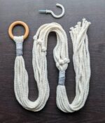 Minimalist Macrame Plant Hanger White (Off-White and Gray) - Image 3