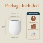KUTE NEST 16.5" H x 15" D Premium Corso Fiberstone Round Tapered Planter with Dr... - Image 3