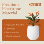 KUTE NEST 16.5" H x 15" D Premium Corso Fiberstone Round Tapered Planter with Dr... - Image 5