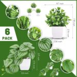 Der Rose 6 Pack Fake Plants Small Artificial Potted Plants Faux Plants for Home ... - Image 3